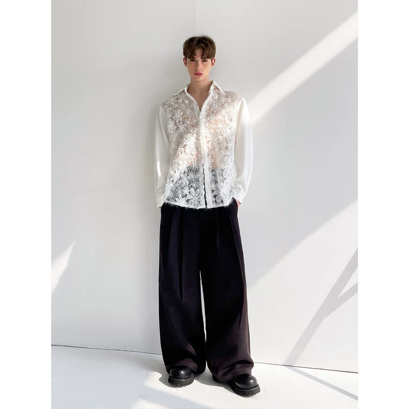 3D Floral Lace Hollow-Out Shirt - Image 8