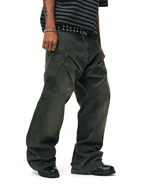 3D Pleated Wide Leg Cargo Pants - Image 2