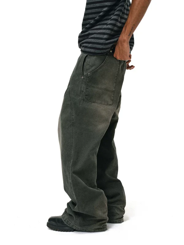 3D Pleated Wide Leg Cargo Pants - Image 4