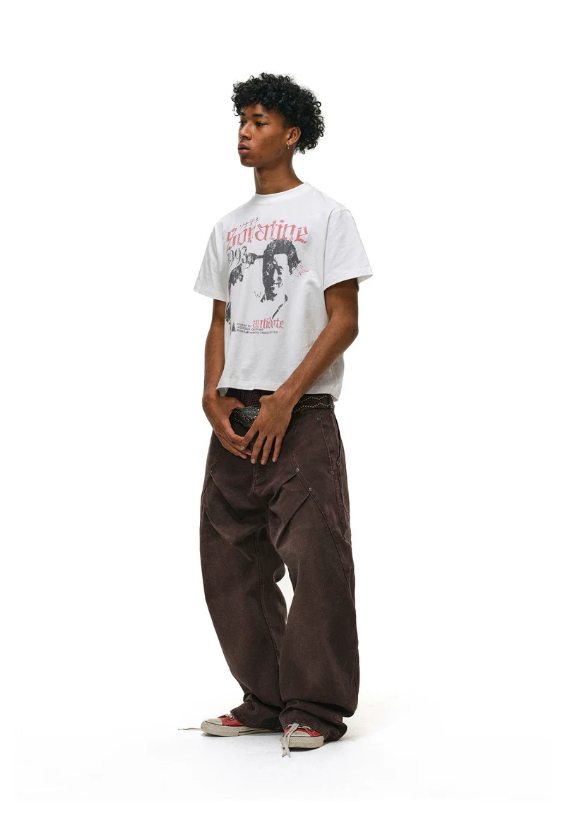 3D Pleated Wide Leg Cargo Pants - Image 7