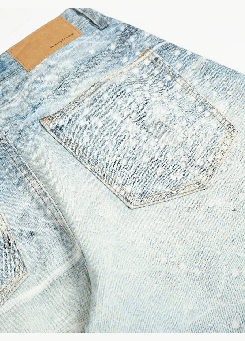 3D Printed Wide-Leg Denim Pants - Image 6
