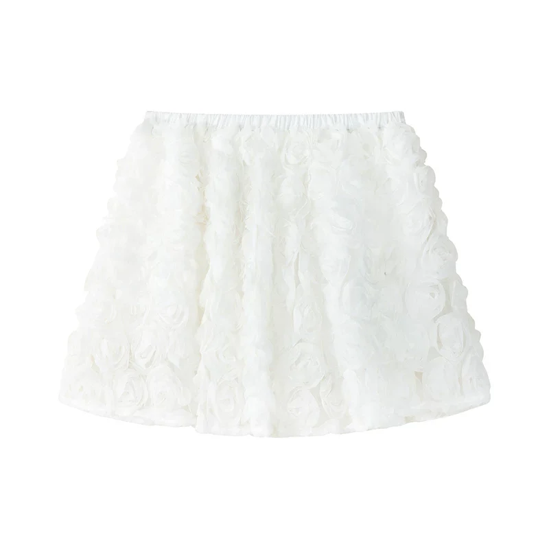 Rose Mesh A-Line Mini Skirt - Image 2