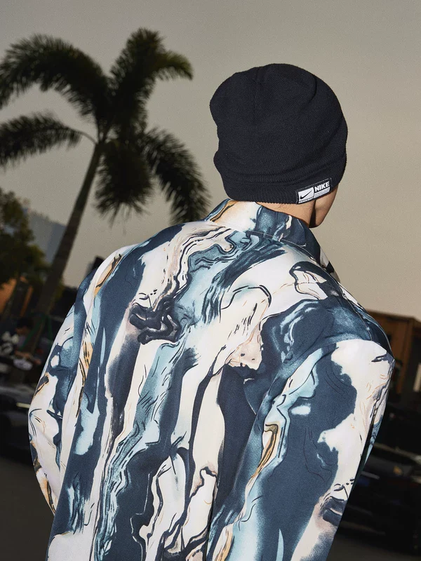 Abstract Tie-Dye Loose Long-Sleeve Shirt - Image 5