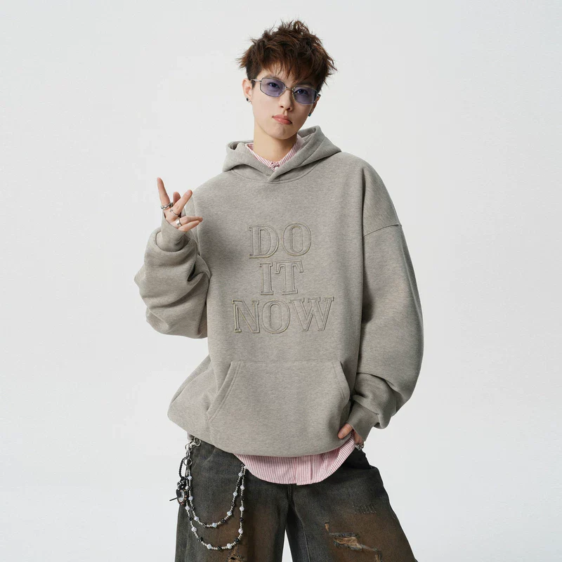 Appliqué Letter Oversized Hoodie - Image 3