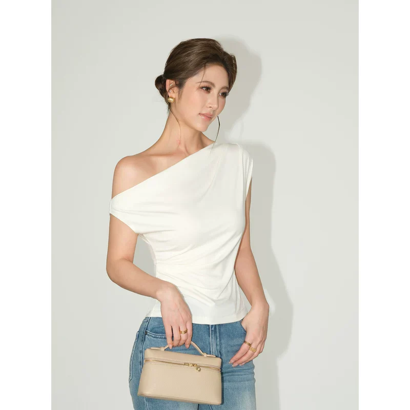 Asymmetrical One-Shoulder Ruffled T-Shirt - Image 2
