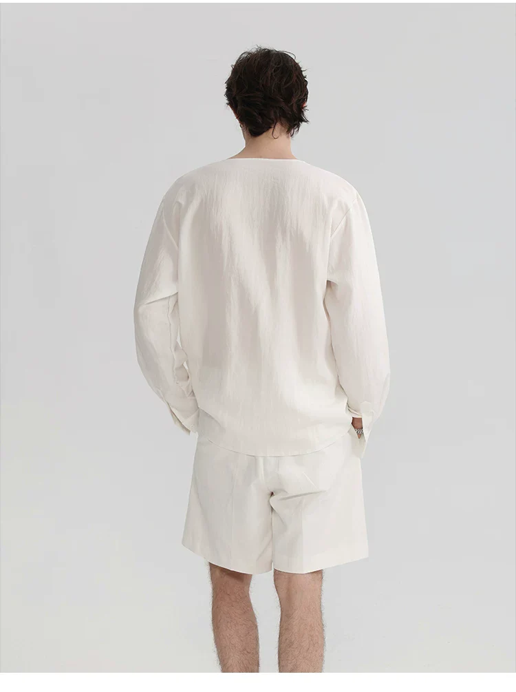 Asymmetrical Placket Draped Ribbon Shirt - Image 8