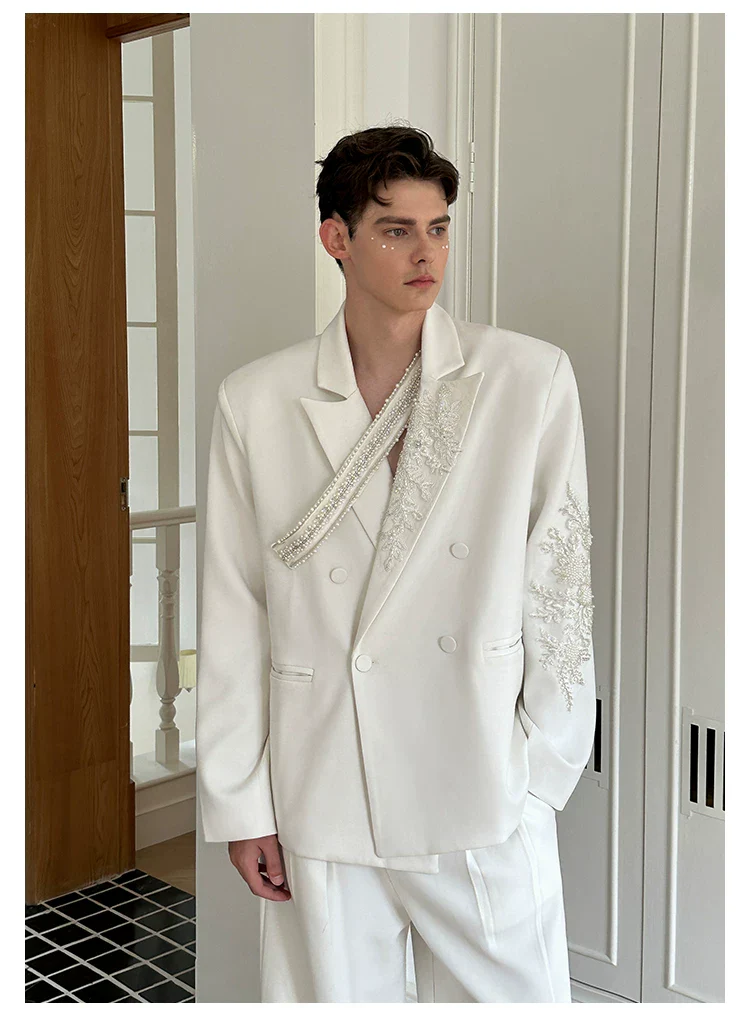 Beaded Double-Breasted Relaxed Jacket - Image 5