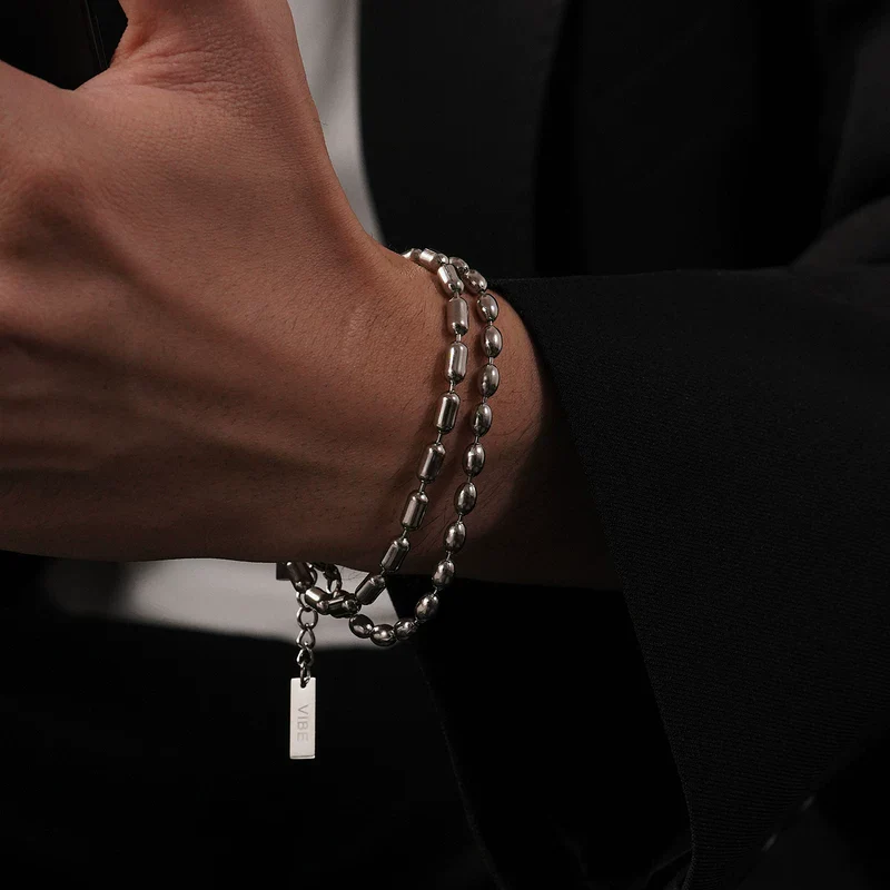 Beaded Metal Chain Bracelet - Image 3