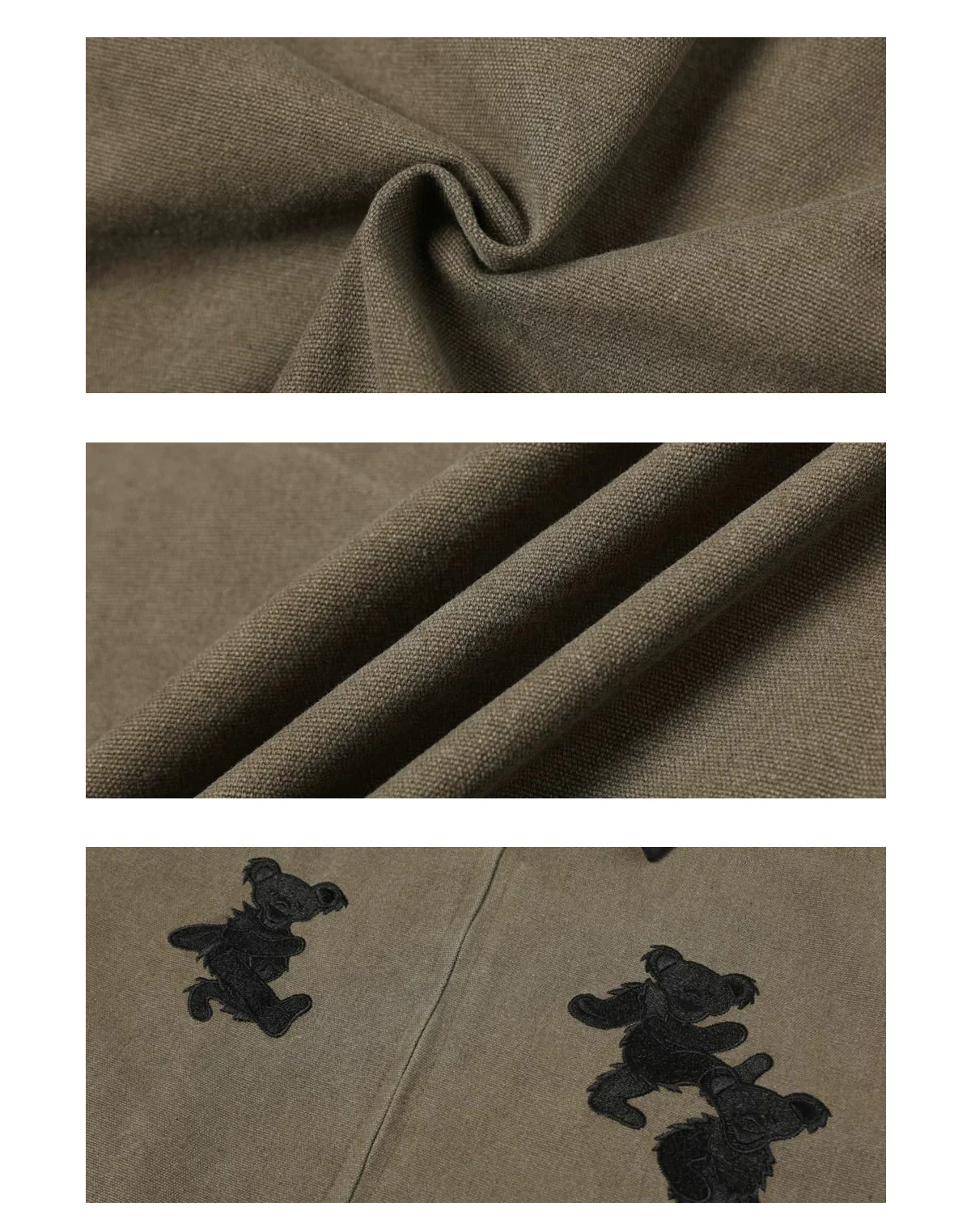 Bear Embroidered Casual Jacket - Image 10