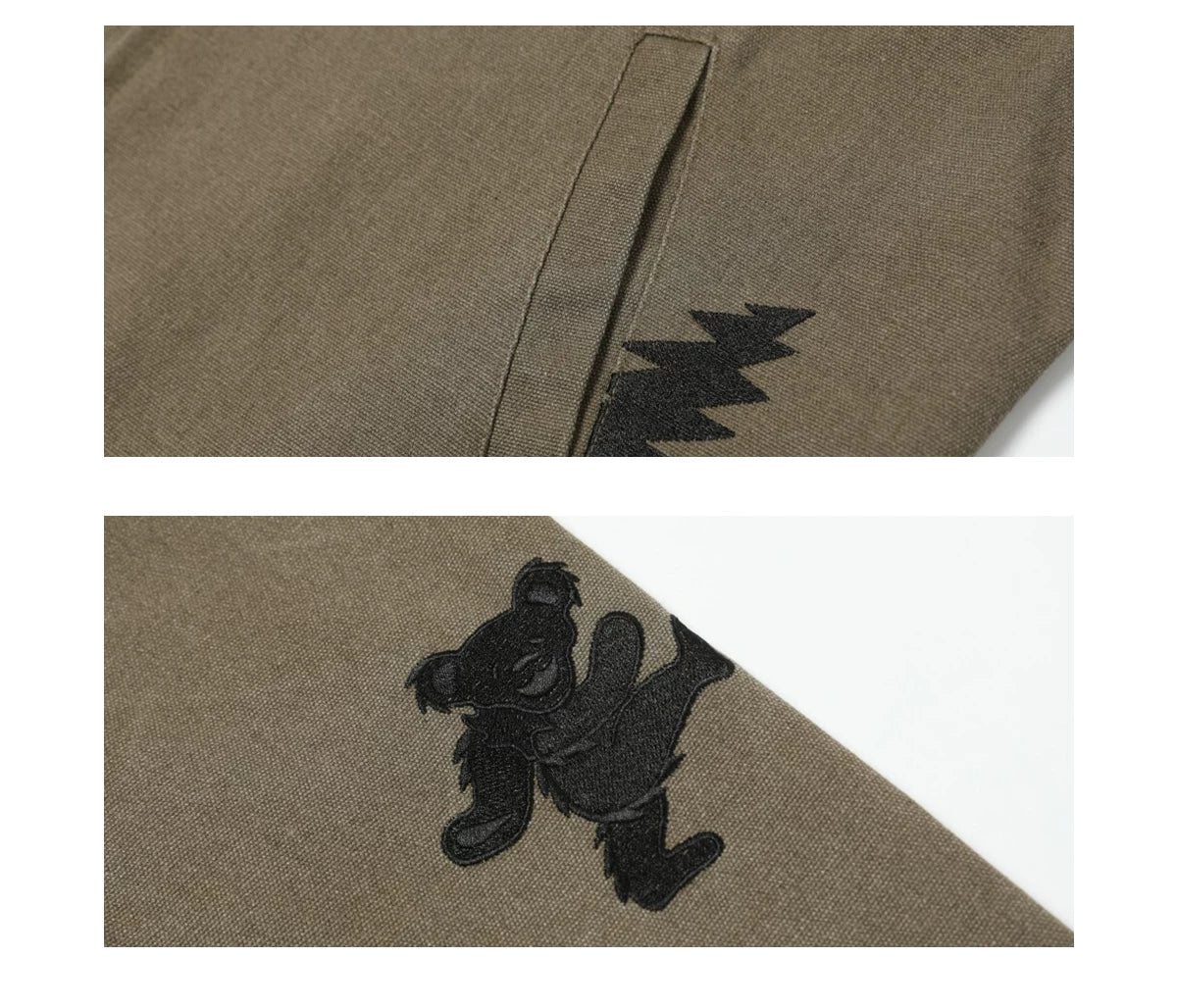 Bear Embroidered Casual Jacket - Image 11