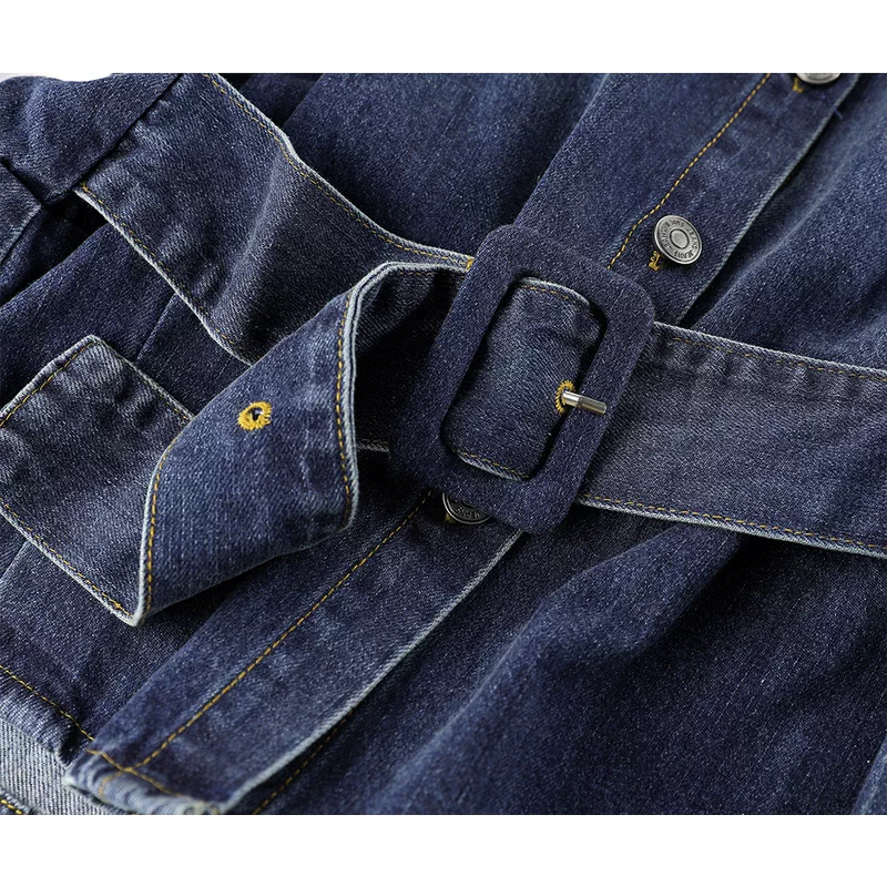 Belted Button-Down Denim Jacket - Image 4