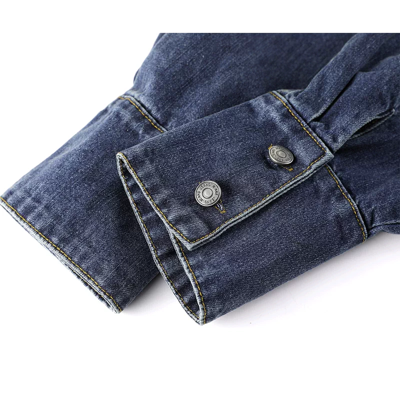 Belted Button-Down Denim Jacket - Image 5