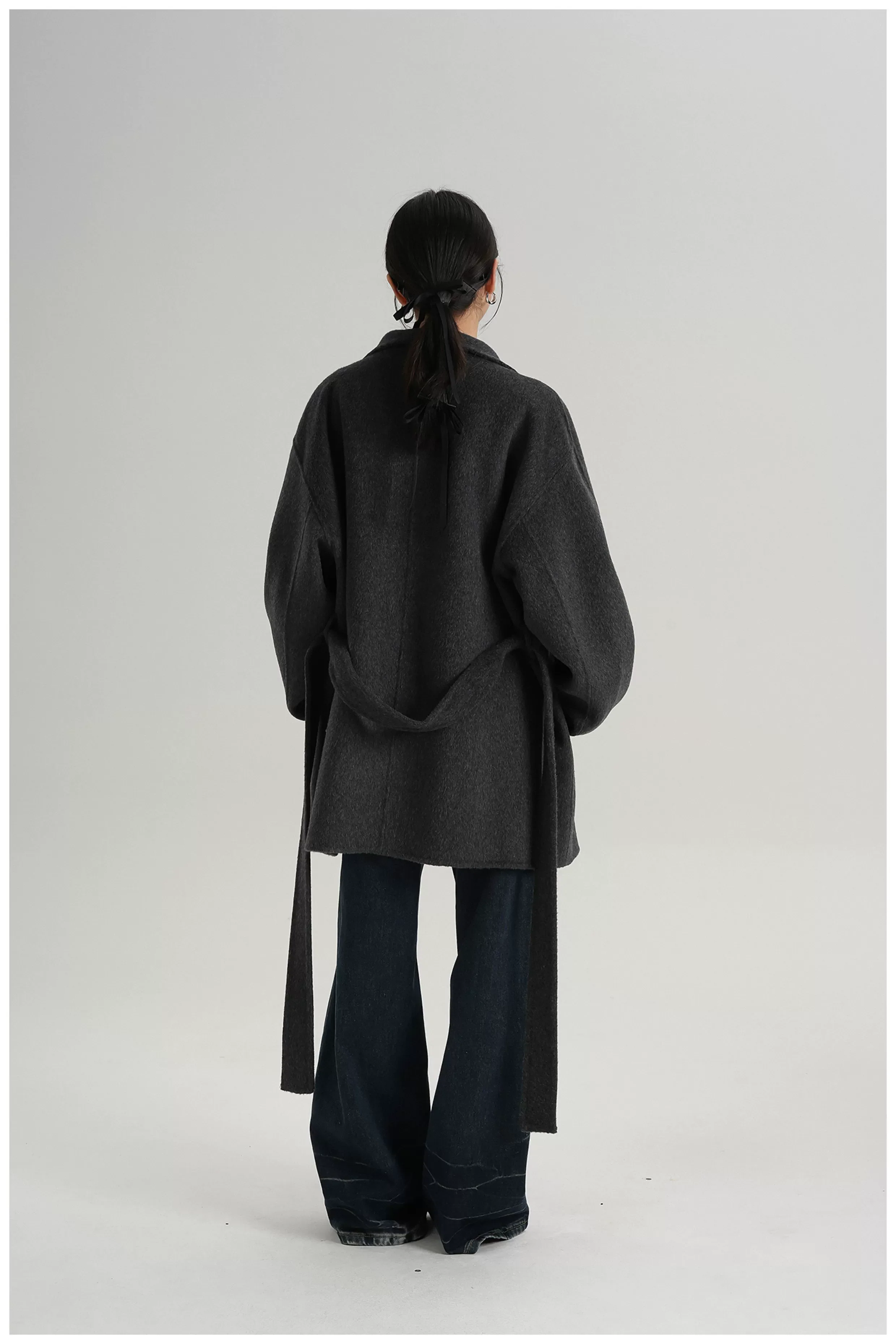Belted Mid-Length Wool Coat - Image 11