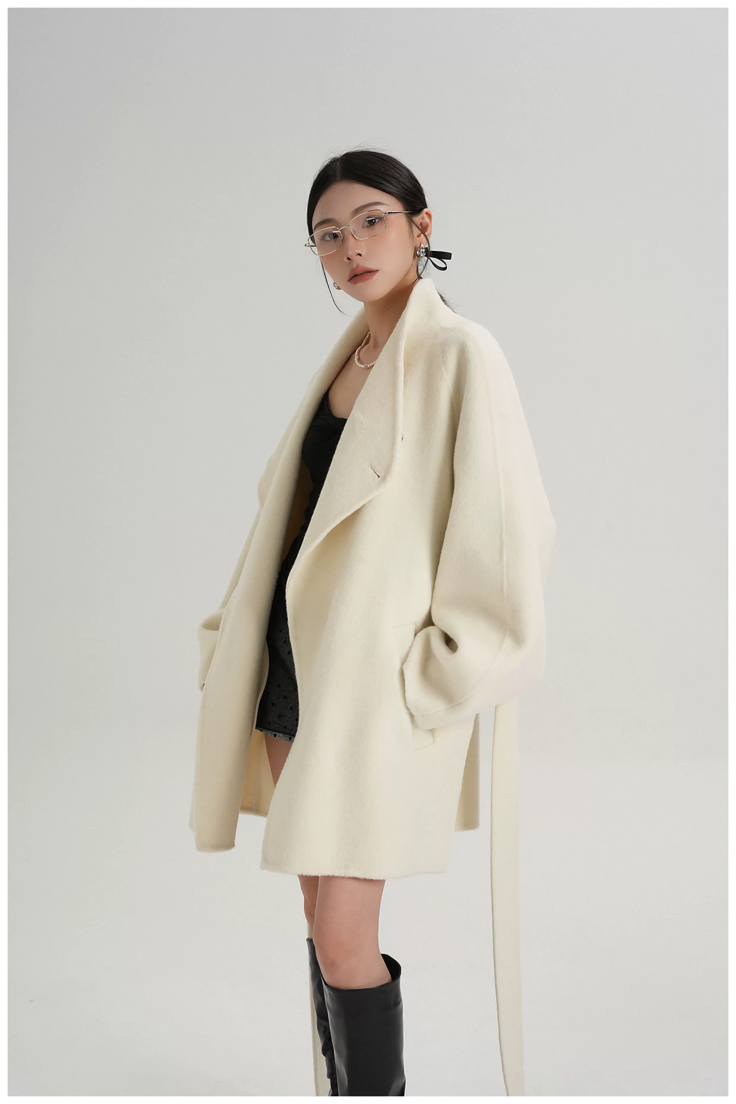 Belted Mid-Length Wool Coat - Image 13