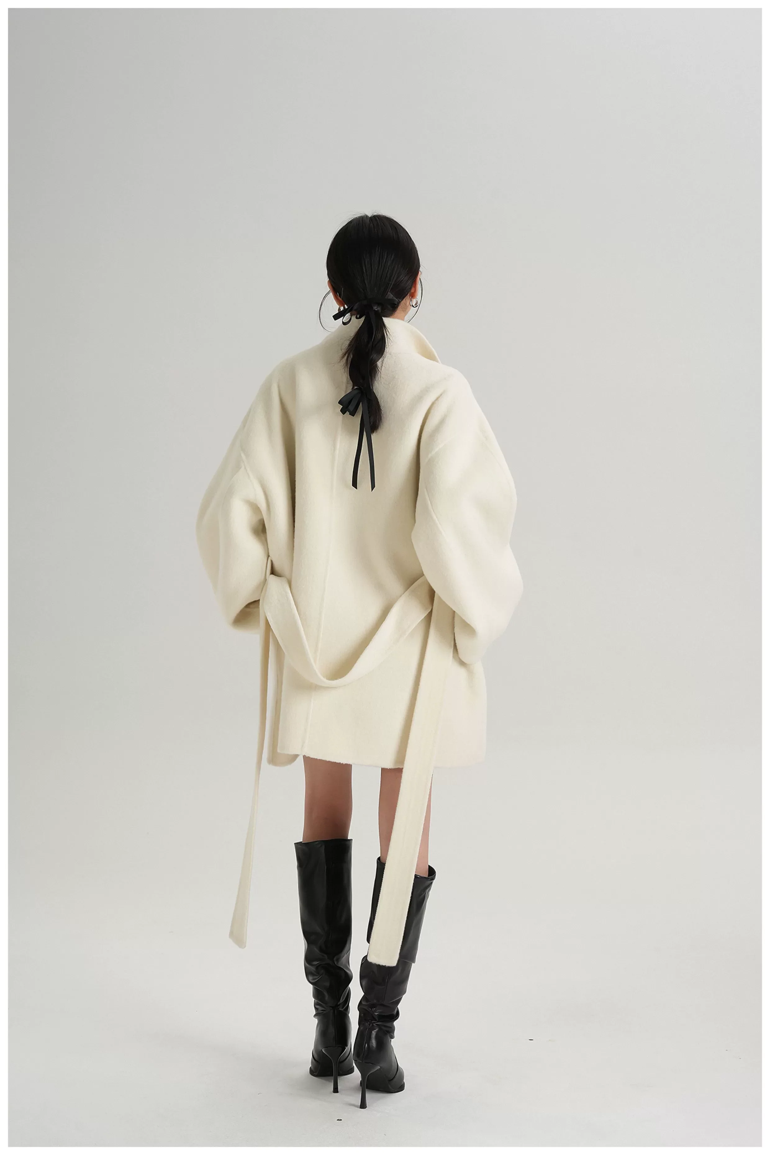 Belted Mid-Length Wool Coat - Image 15