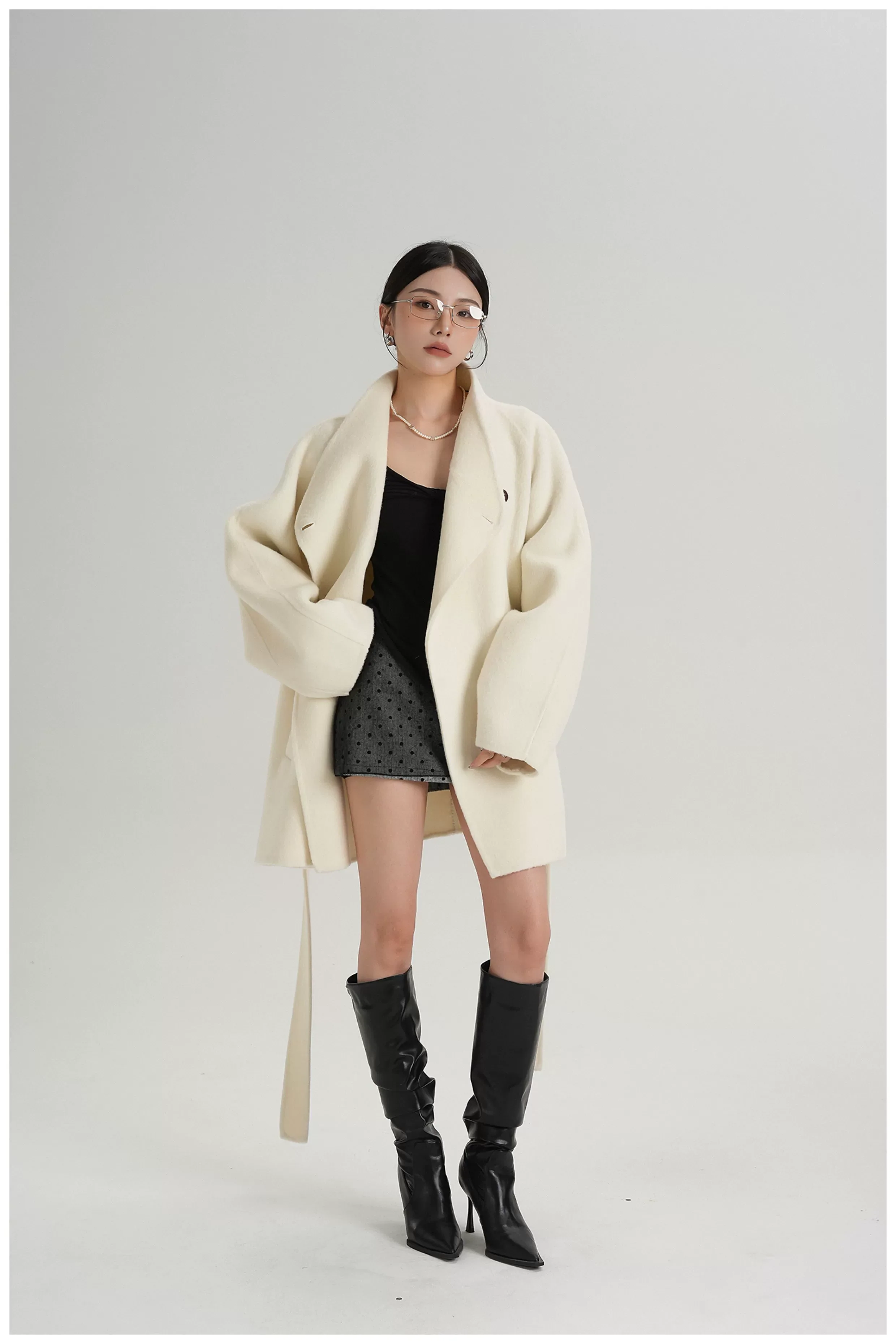 Belted Mid-Length Wool Coat - Image 16
