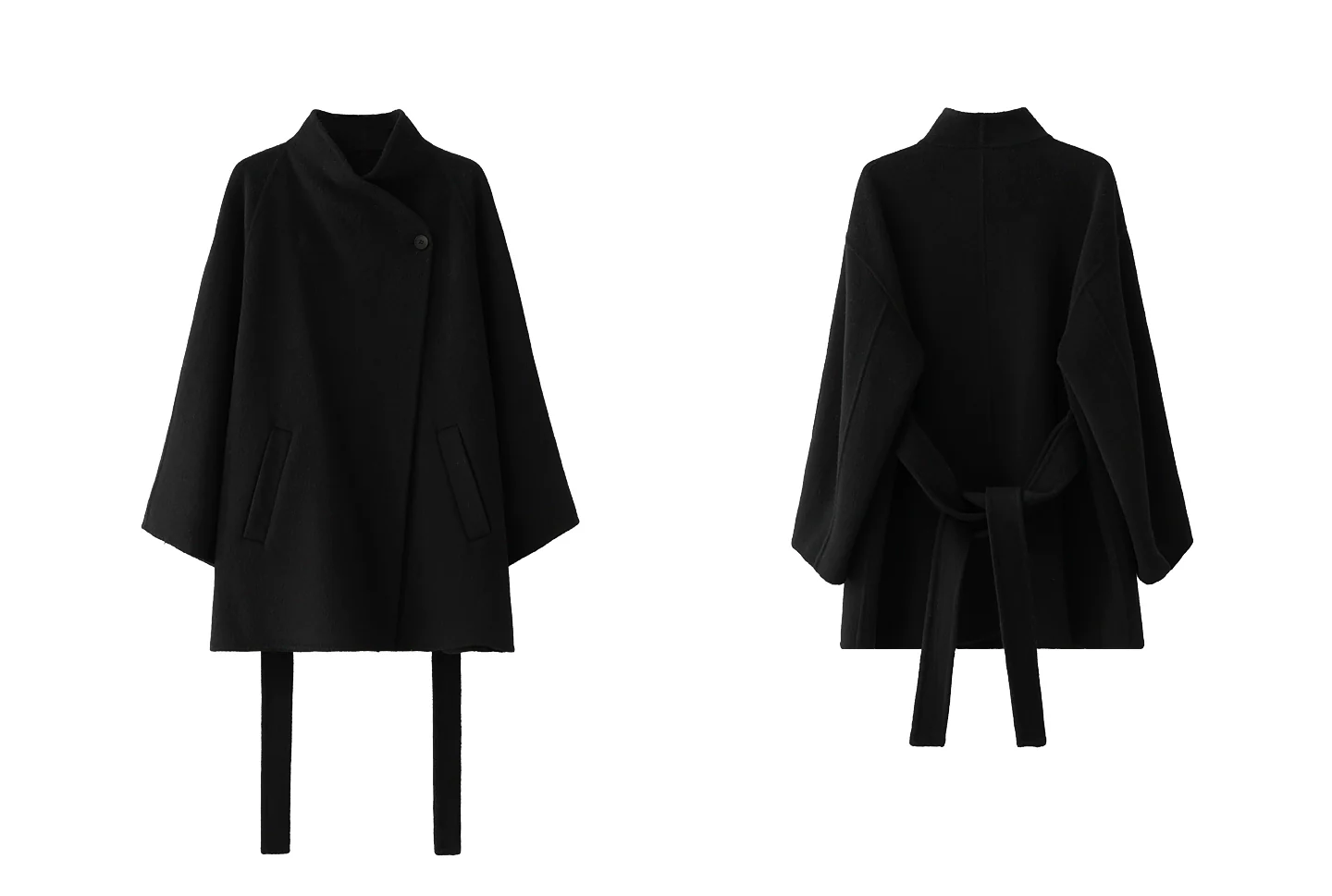 Belted Mid-Length Wool Coat - Image 6