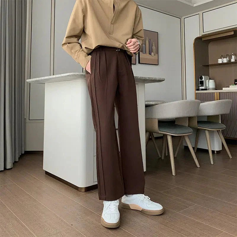 Belted Slim Fit Straight Leg Pants - Image 6