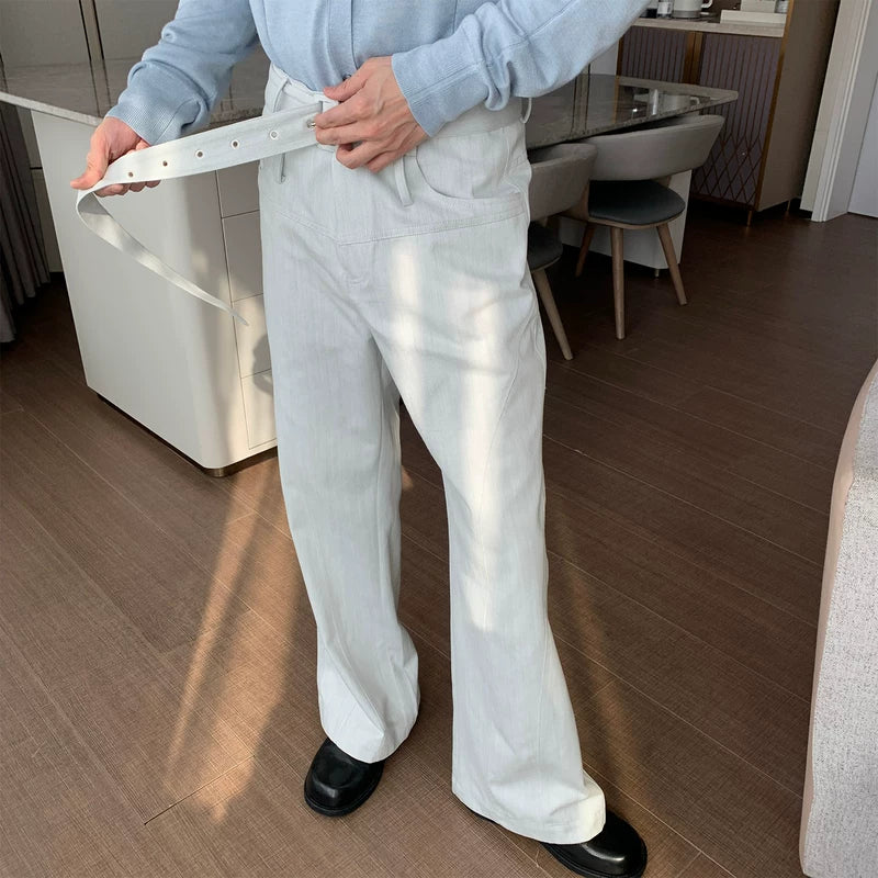 Belted Wide Leg Casual Pants