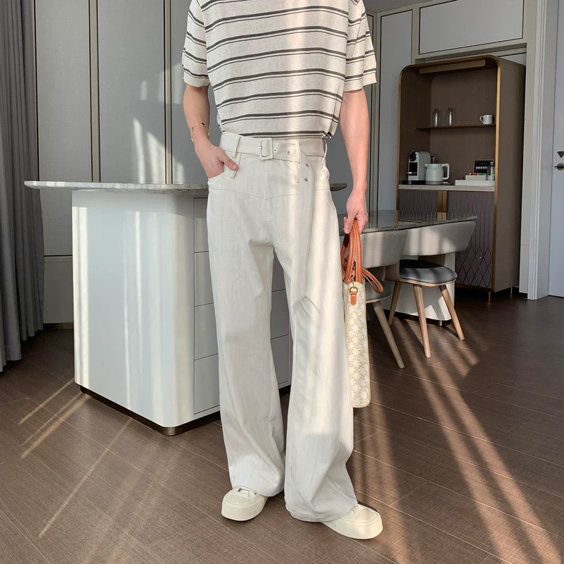 Belted Wide Leg Casual Pants - Image 6