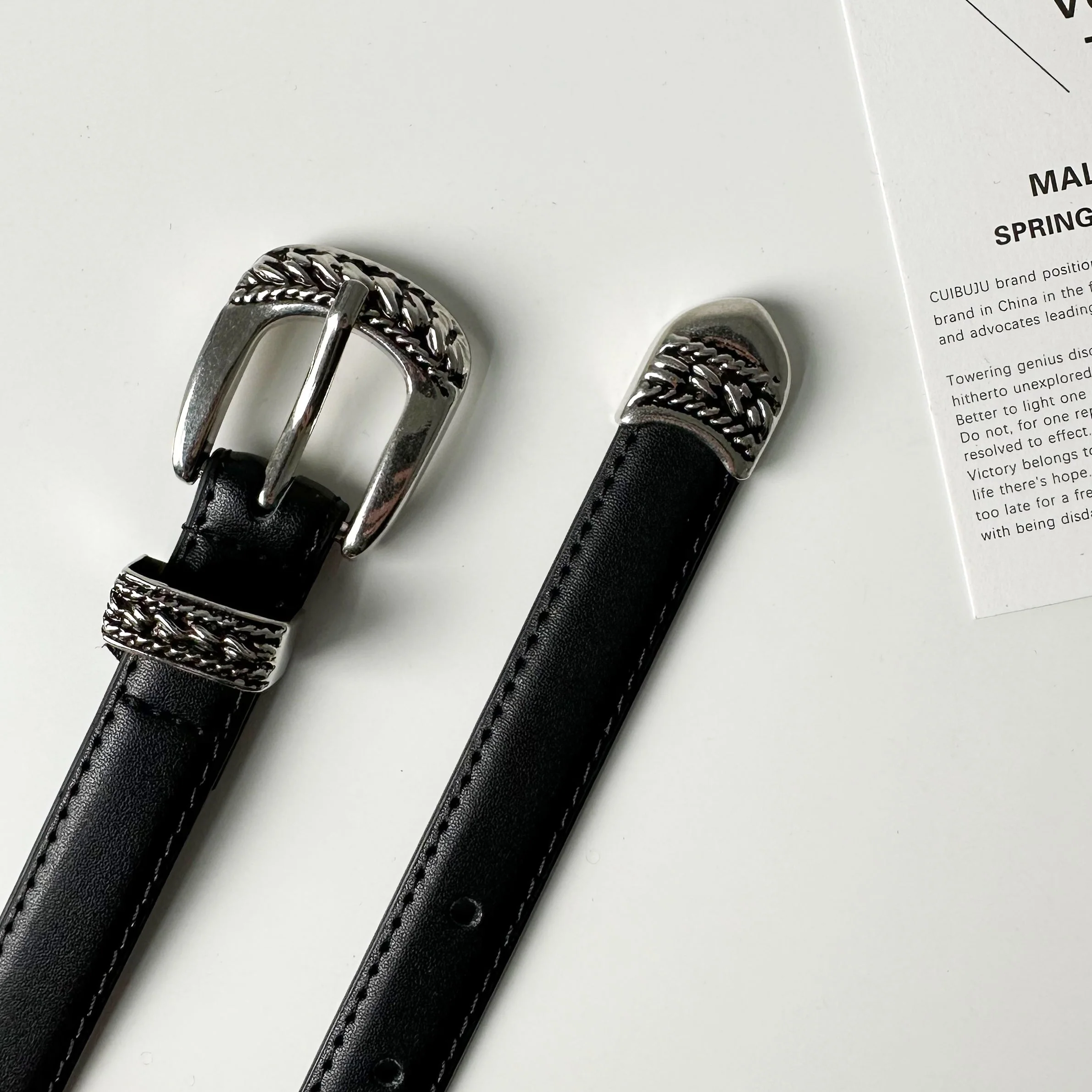Black Leather Belt - Image 7
