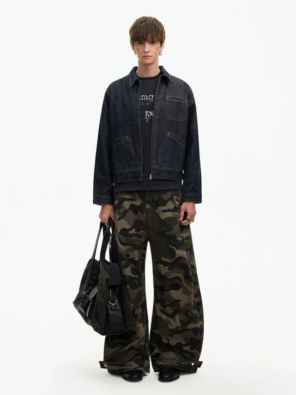 Boxy Raw Denim Zip Front Jacket - Image 6