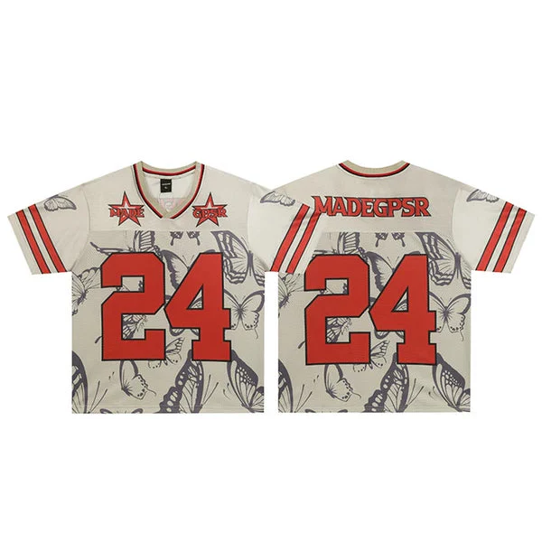 Butterfly Graphic 24 Jersey Style T-Shirt - Image 2