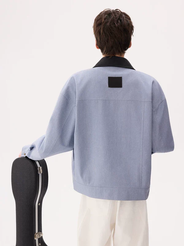Button-Front Collared Casual Jacket - Image 4