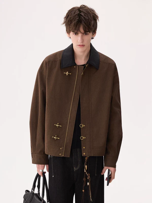 Button-Front Collared Casual Jacket - Image 5