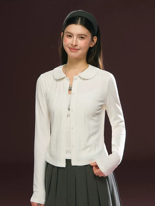 Button Front Knit Sweatshirt - Image 3