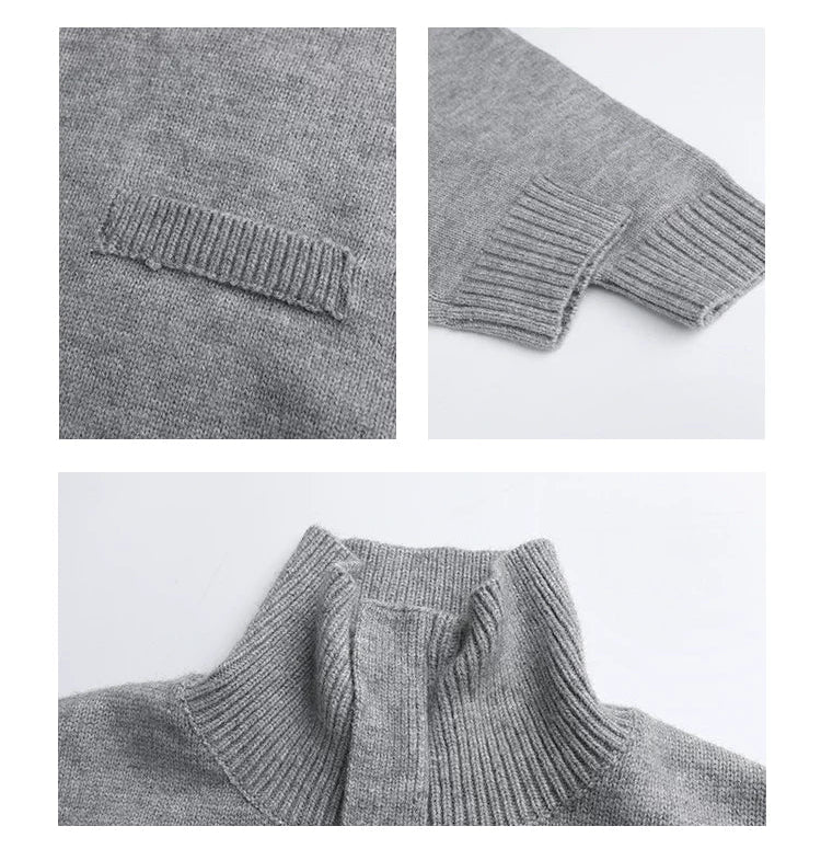 Button-Up Stand Collar Knit Cardigan Sweater - Image 9