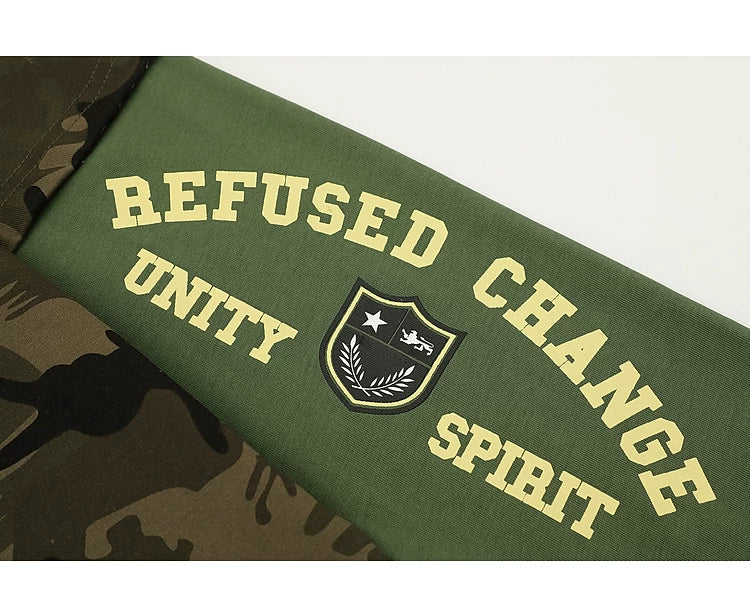 Camouflage Patchwork Long Sleeve Pullover - Image 6
