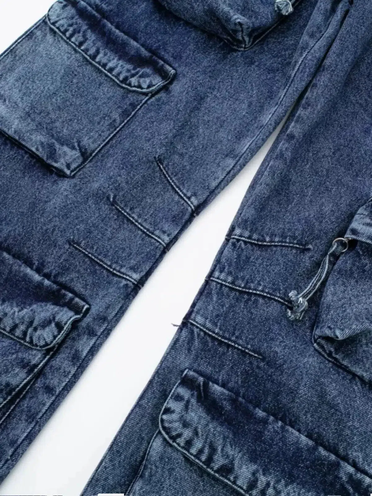 Multiple Pockets Cargo Denim Pants - Image 3
