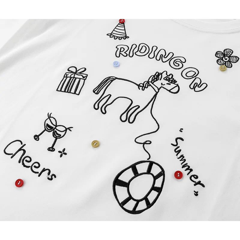 Cartoon Pony Embroidered Long Sleeve Top - Image 5