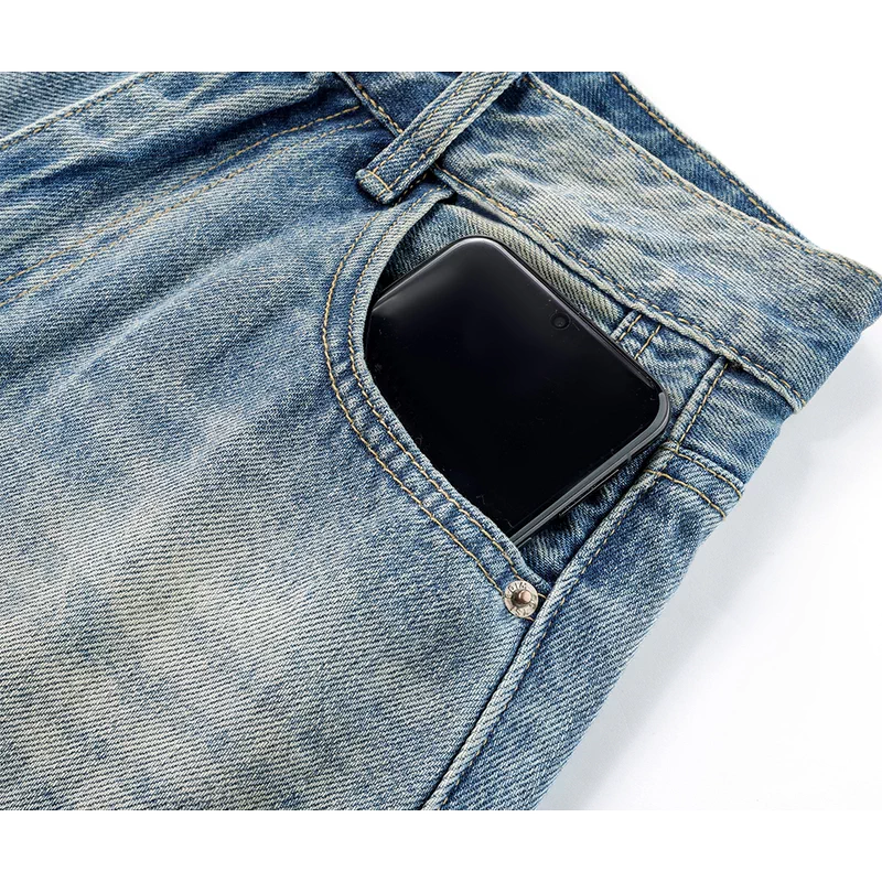 Casual Retro Graffiti Wide-Leg Jeans - Image 3