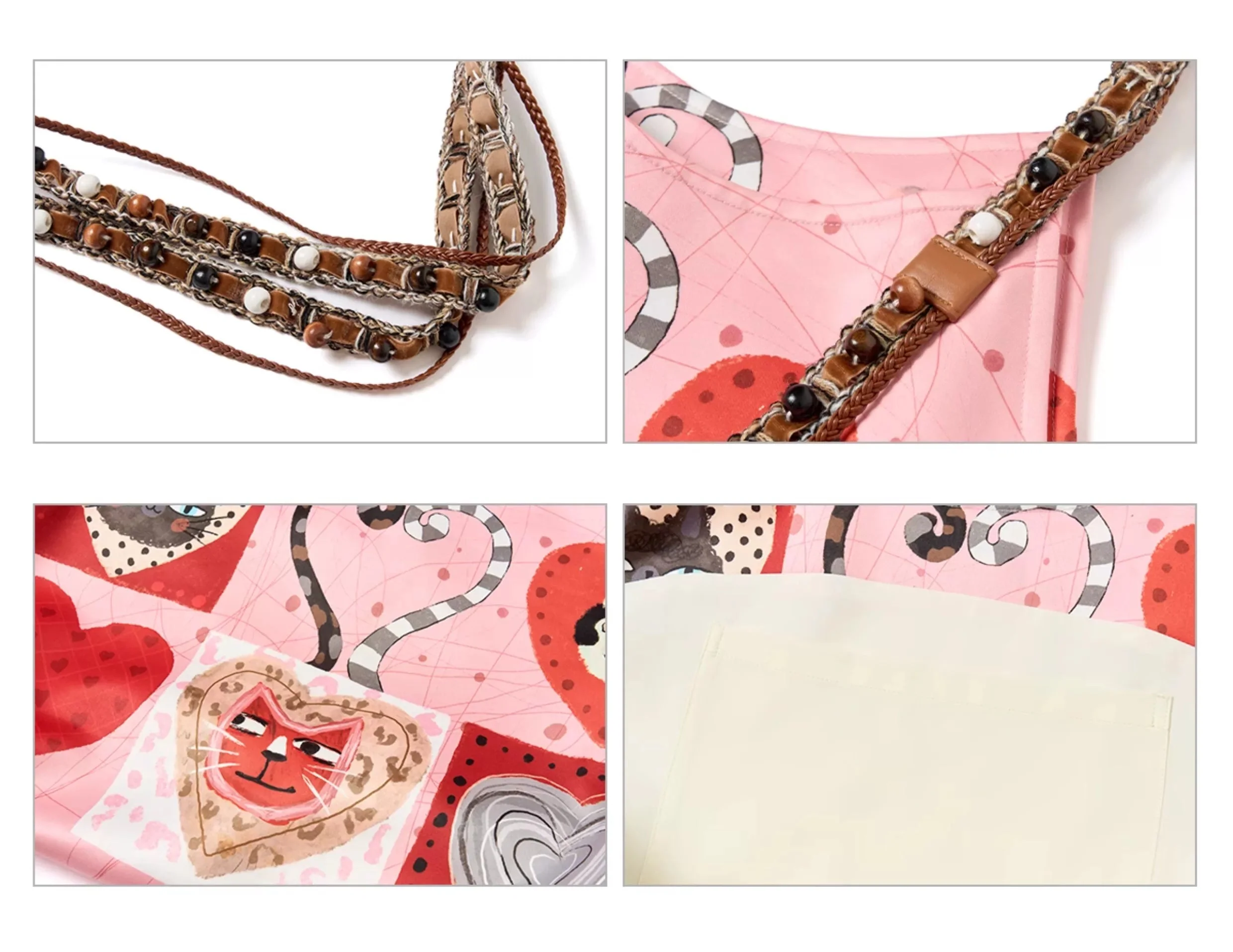 Cat Heart Print Large Capacity Shoulder Bag - Image 9