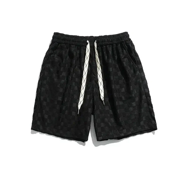 Checked Drawstring Shorts - Image 2