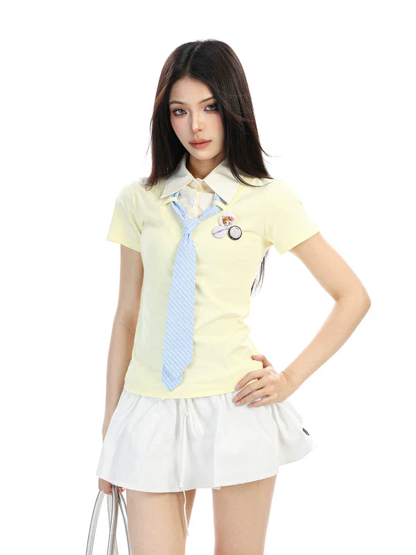 Star Tie Collared Short-Sleeve Shirt - Image 2