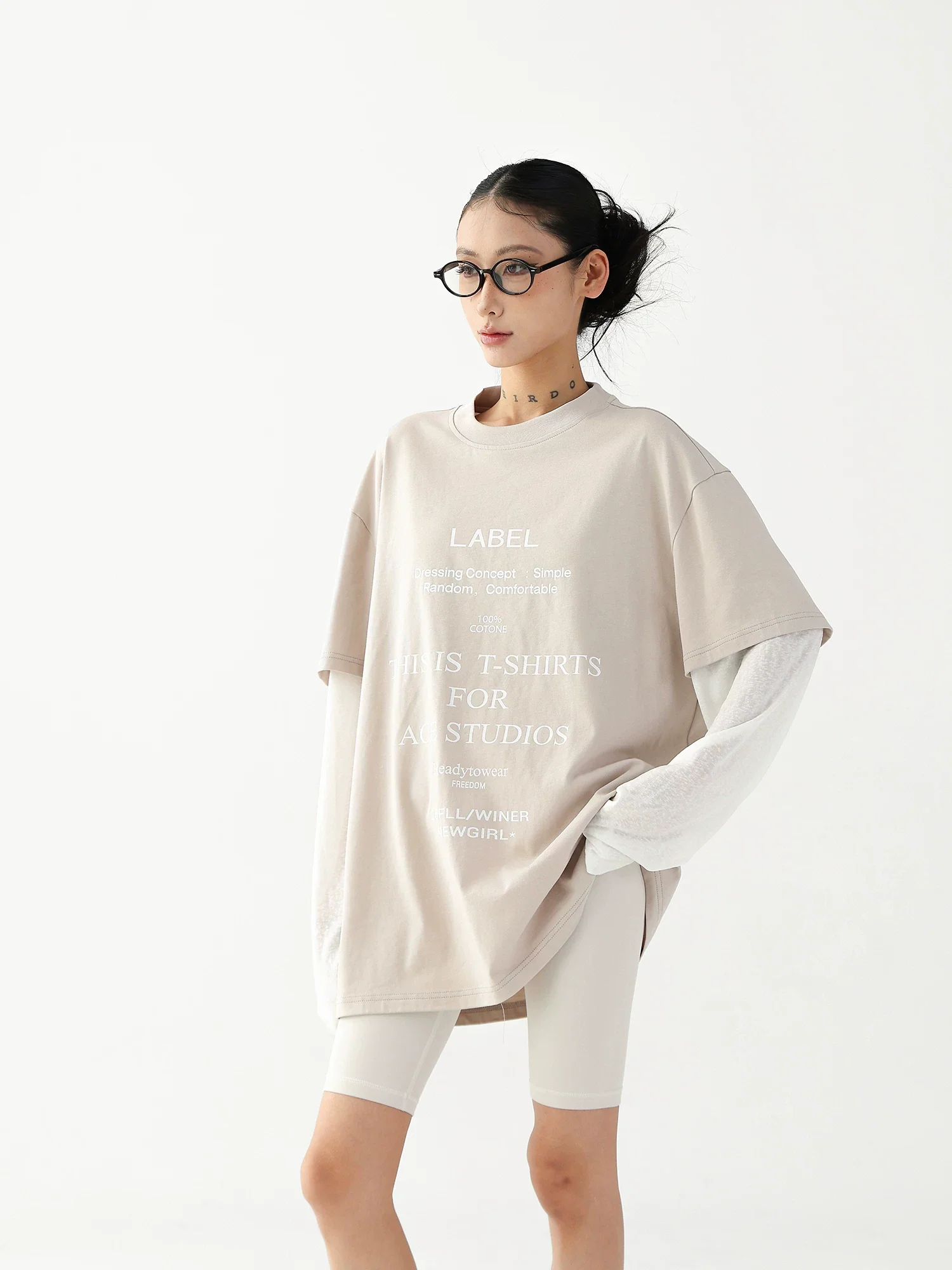 Colorblock Faux Two-Piece Long Sleeve T-Shirt - Image 4
