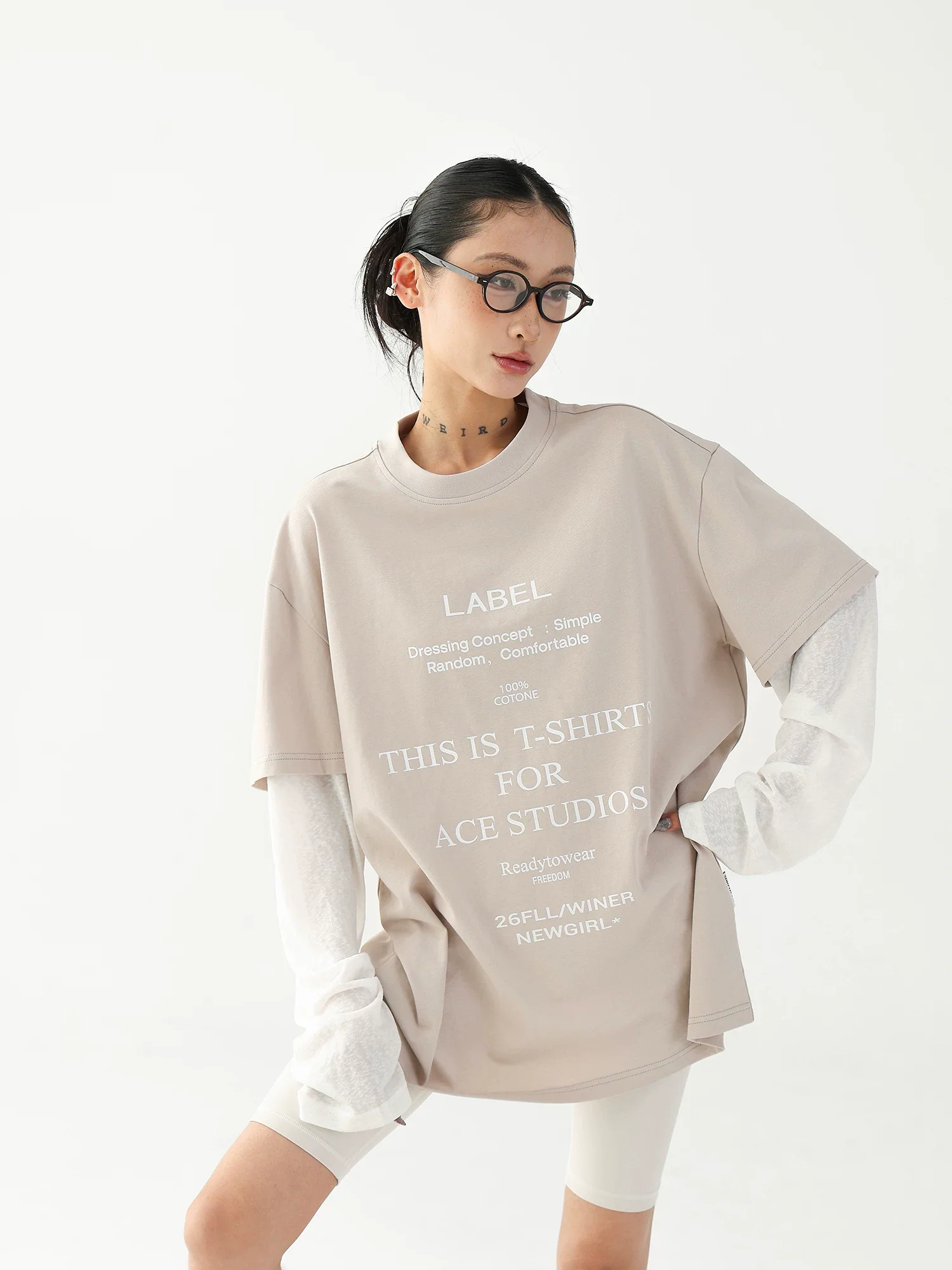 Colorblock Faux Two-Piece Long Sleeve T-Shirt - Image 5