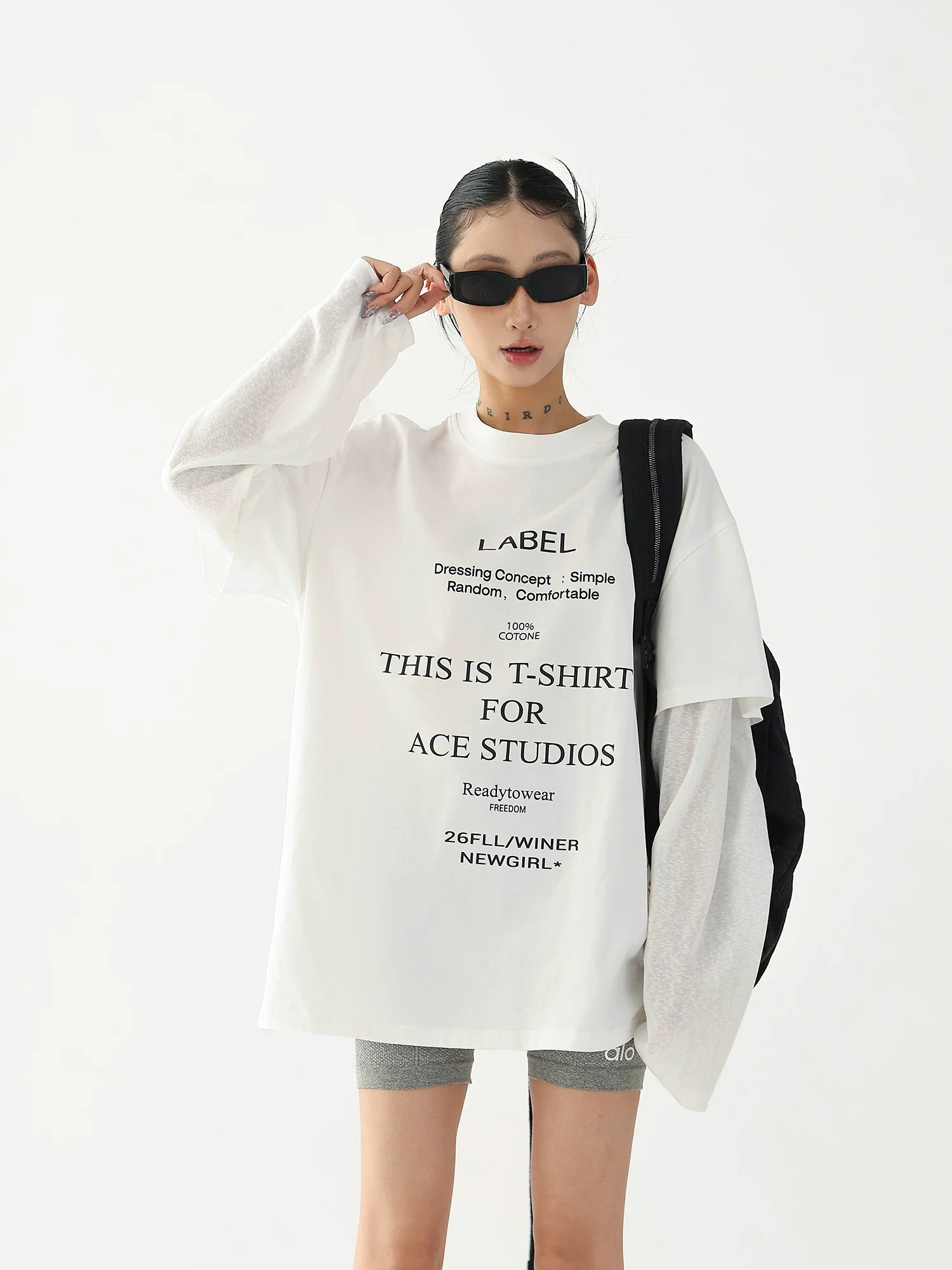 Colorblock Faux Two-Piece Long Sleeve T-Shirt - Image 9