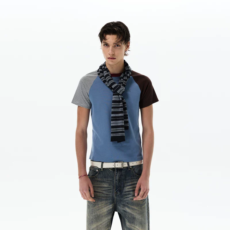 Colorblock Patchwork Slim Fit T-Shirt - Image 4