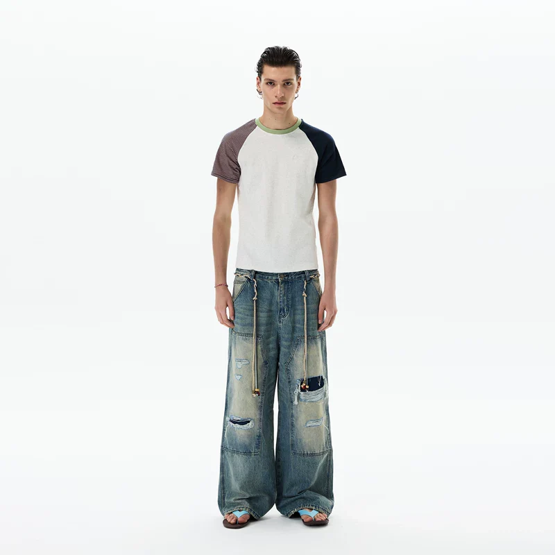 Colorblock Patchwork Slim Fit T-Shirt - Image 7