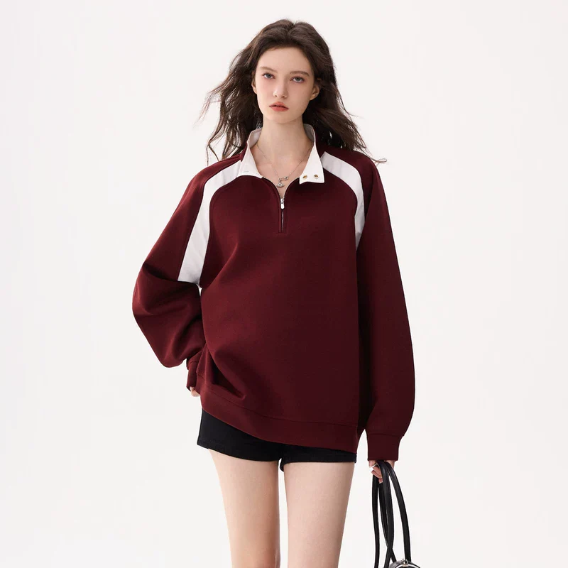 Colorblock Quarter-Zip Sweatshirt