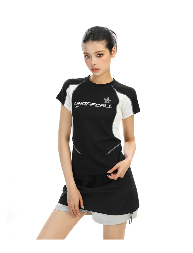 Colorblock Raglan Short Sleeve Sports Top - Image 5