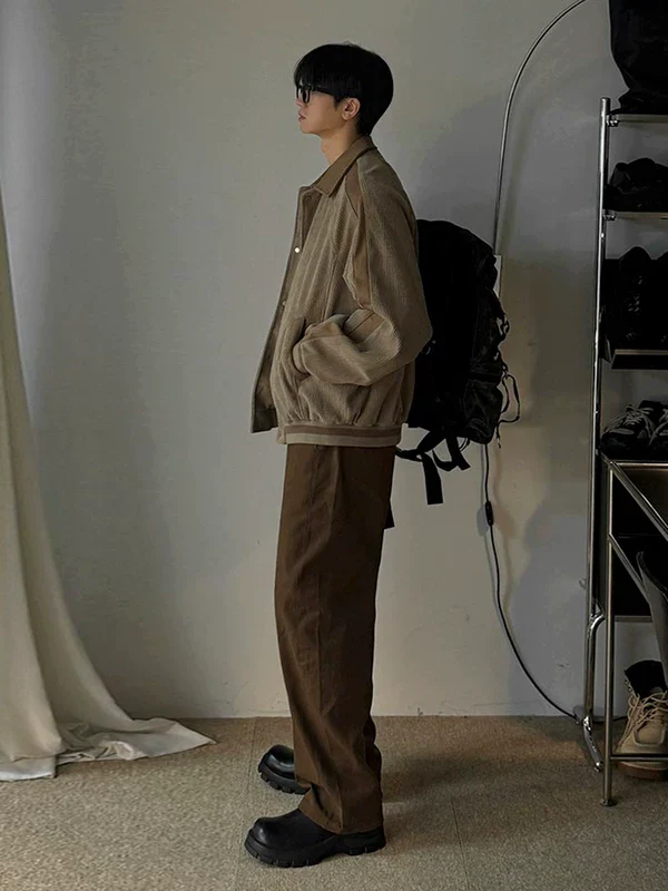 Corduroy Collared Loose Fit Jacket - Image 4