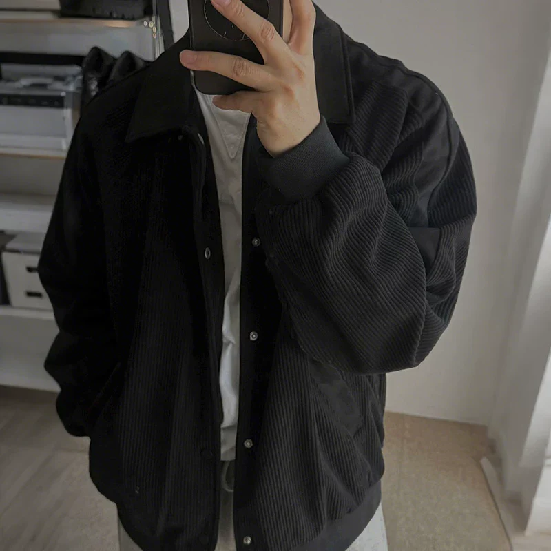 Corduroy Collared Loose Fit Jacket - Image 5