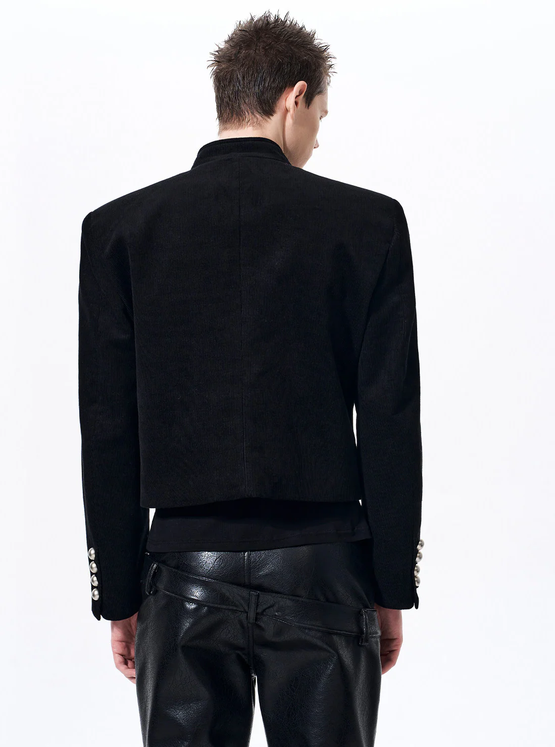 Fold Buttons Corduroy Short Jacket - Image 5