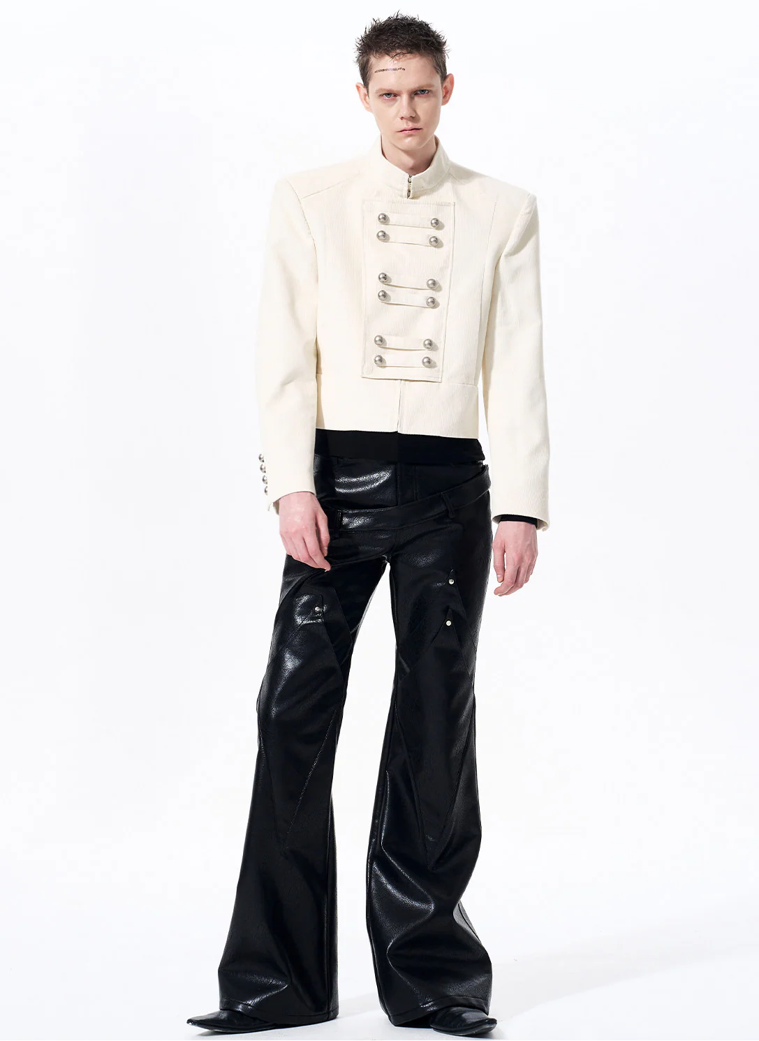 Fold Buttons Corduroy Short Jacket - Image 8