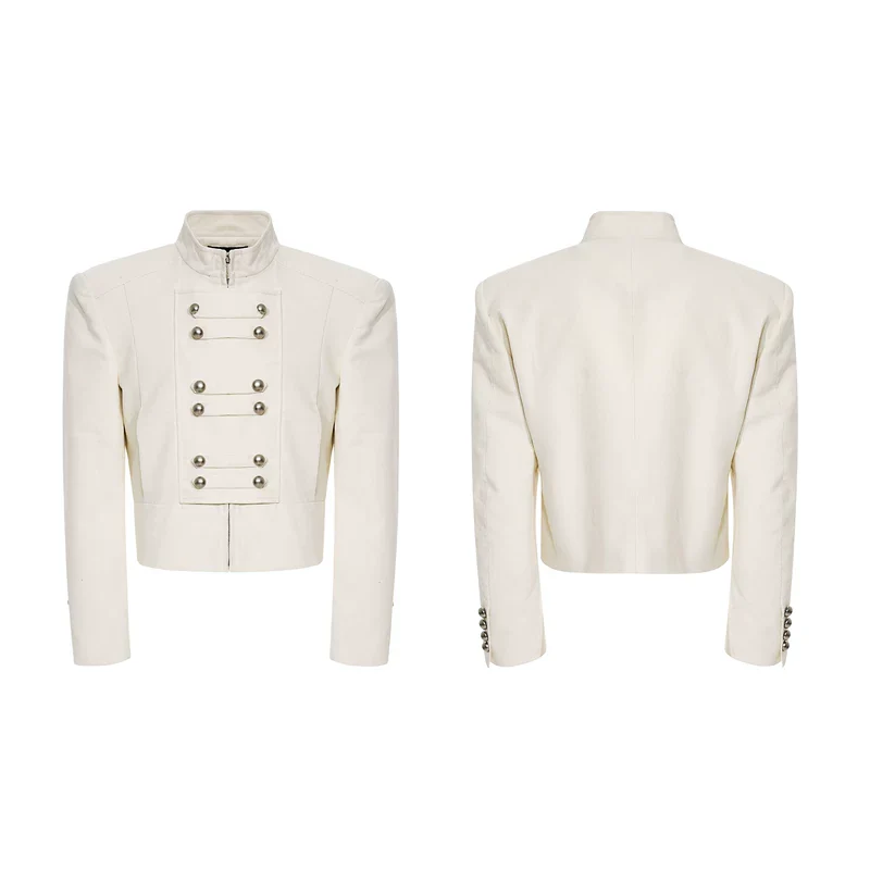 Fold Buttons Corduroy Short Jacket - Image 9